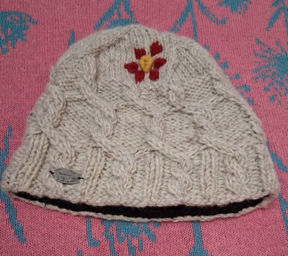 Turtle fur womens cable knit handmade beige hat  thick and warm tan oatmeal